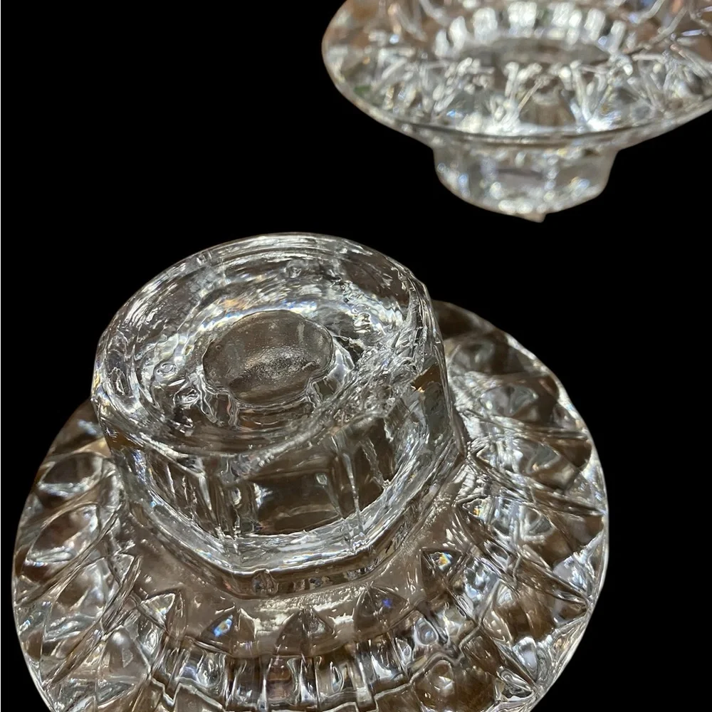 Vintage Clear Crystal Candle Holders Set of 4 Taper Votive 3.5